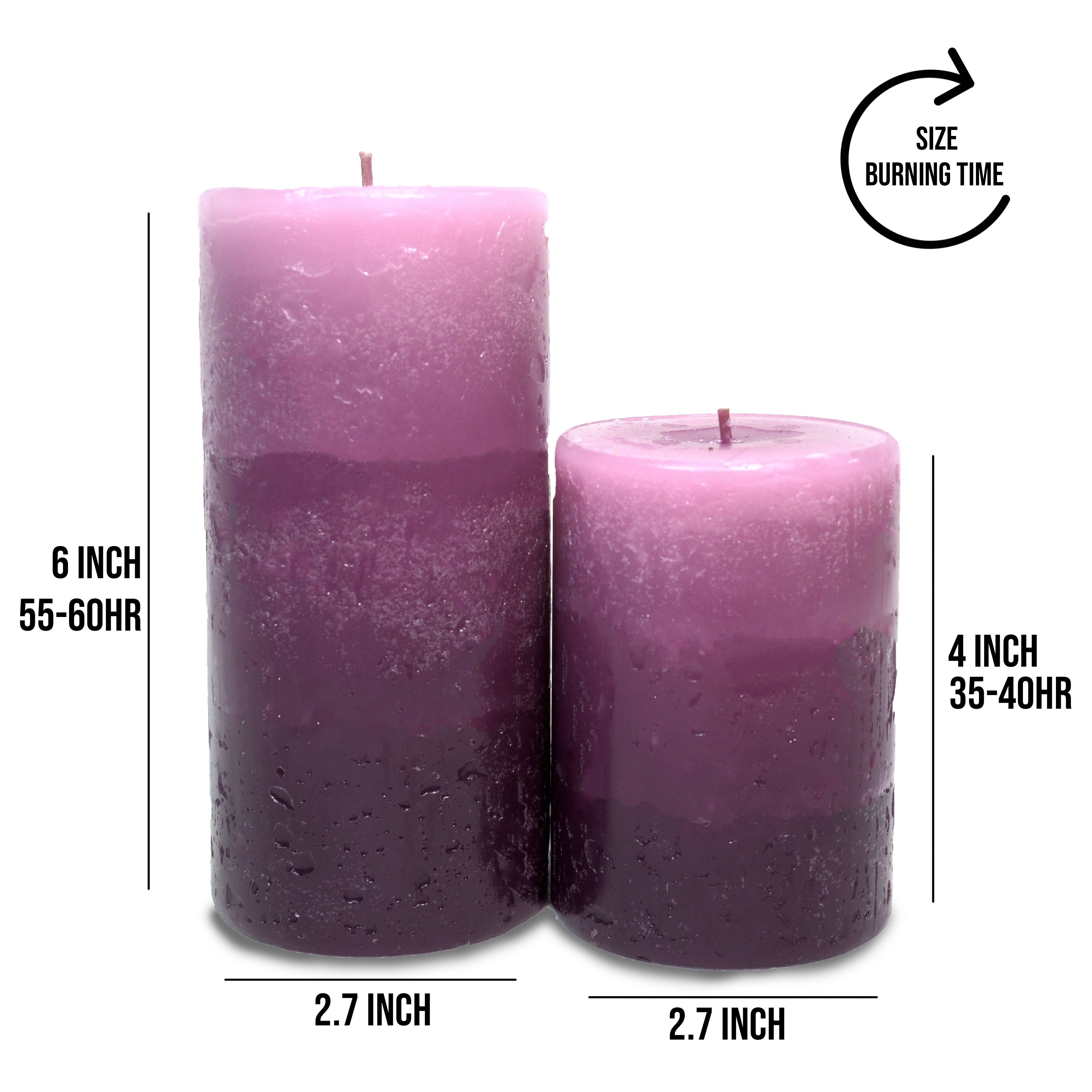 Tritone Scent Round Pillar Candle-Pack of 2