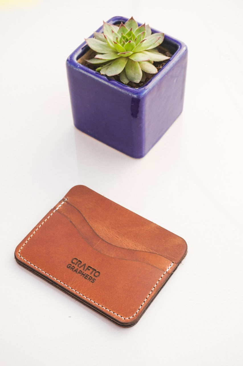 Minimalist Wallet - Slim Leather Cardholder - Handmade from