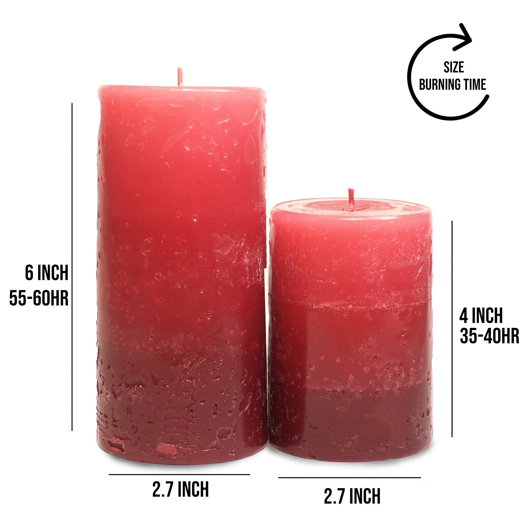 Tritone Scent Round Pillar Candle-Pack of 2