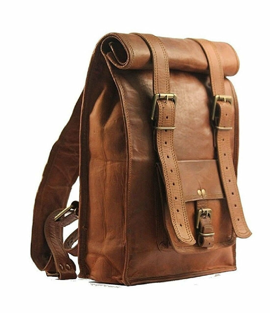 Leather Roll Travellers Backpack